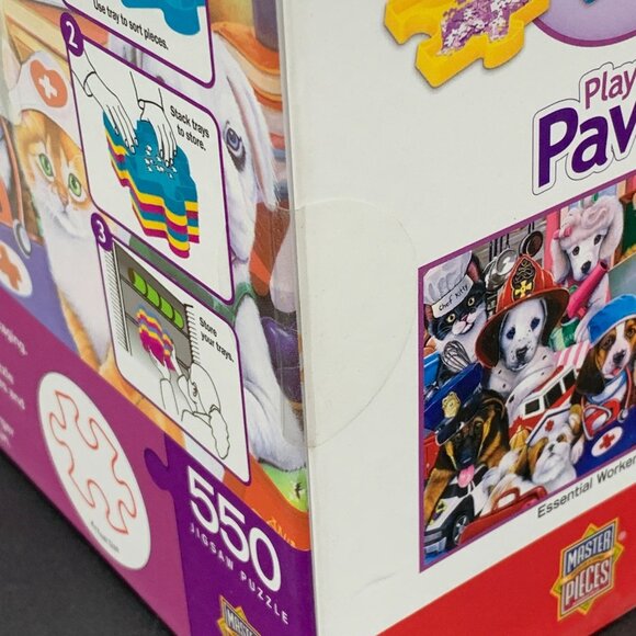 Playful Paws Jigsaw Puzzle 550 Piece Puppies Dogs 4 Sorter Trays Poster - Picture 3 of 7